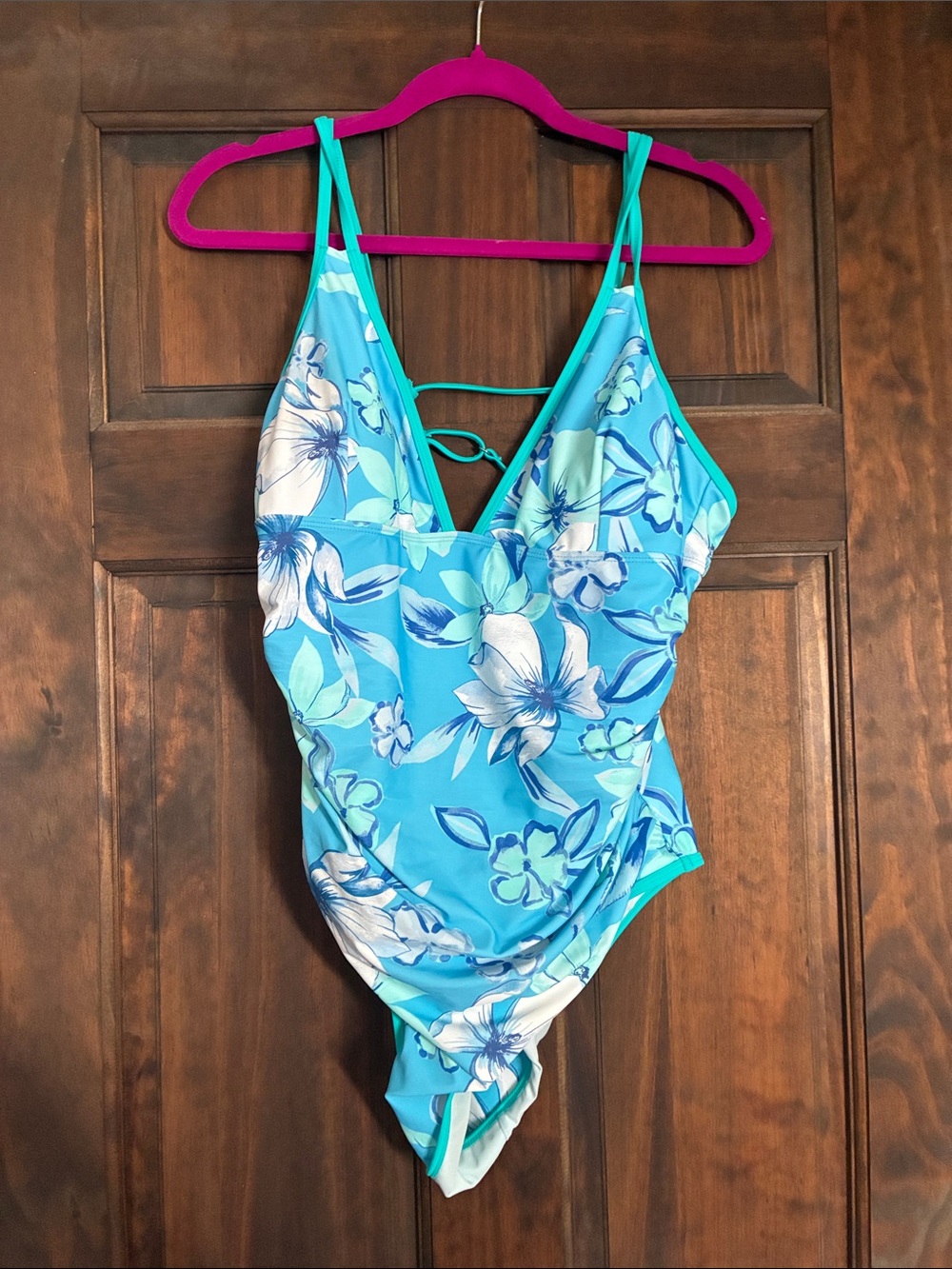 Cupshe Blue Floral One-Piece Swimsuit
